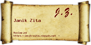 Janik Zita névjegykártya